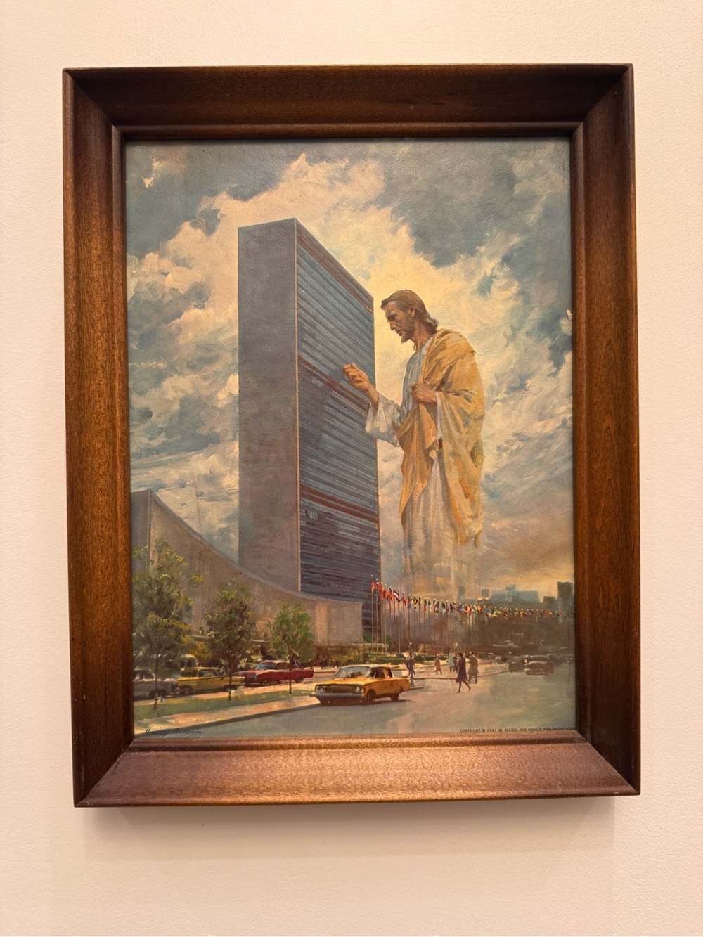 Vintage 1961 Harry Anderson "Prince of Peace" Framed Print | Jesus UN Building⁠